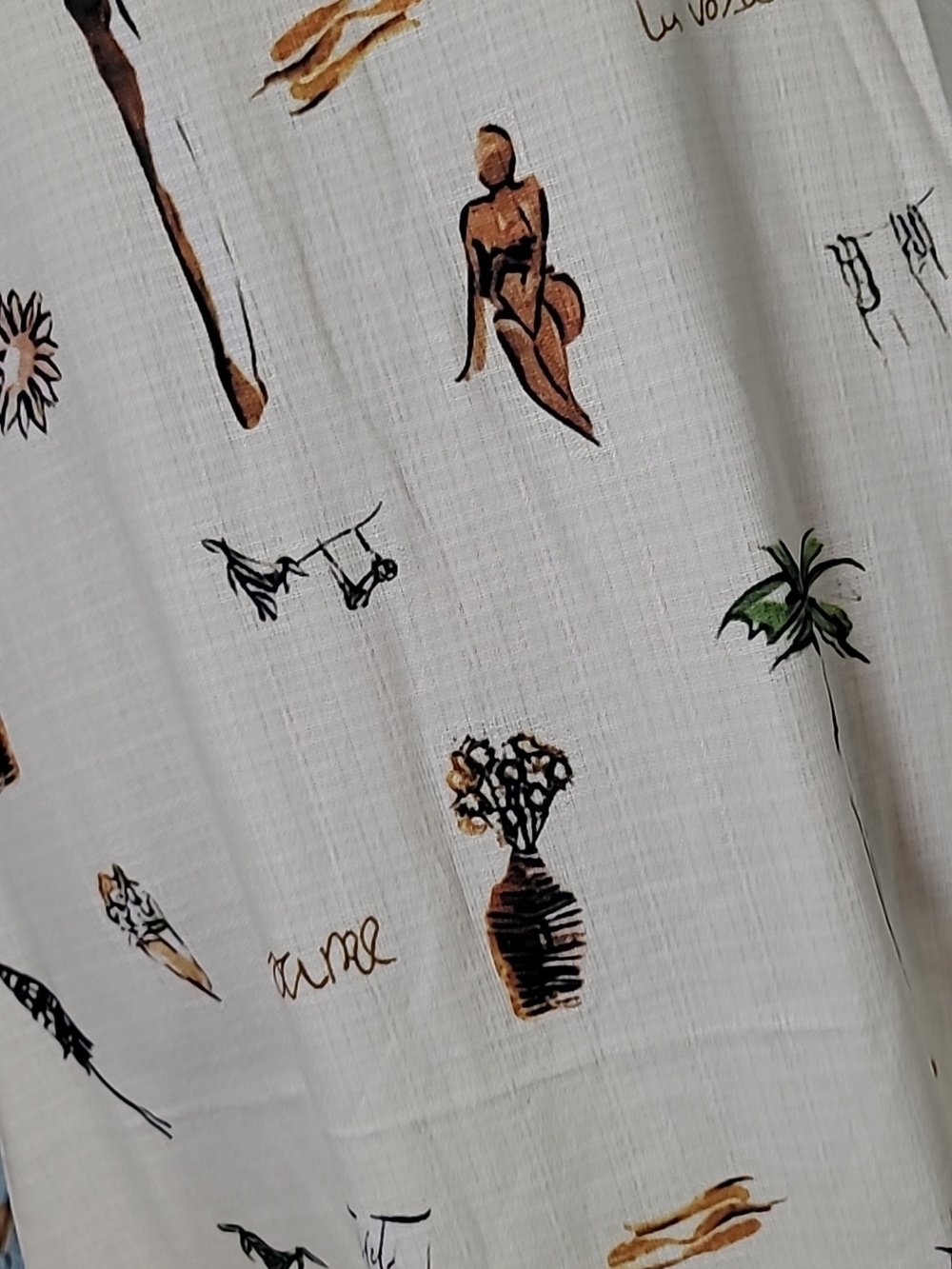Commense Cream Tropical Print Linen Maxi Dress - Picture 5 of 16
